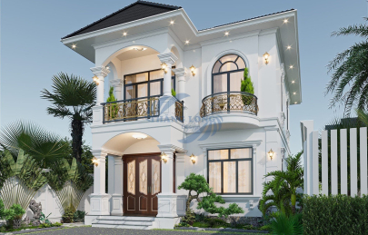 Thiết kế thi công nhà tân cổ mái Nhật - Ninh Bình